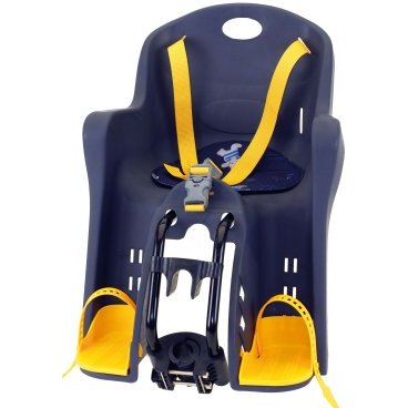 Детское кресло для велосипед TUV на раму/вынос сине-серое до 15кг переднее