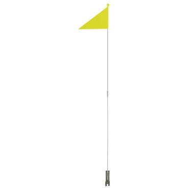 Фото Флажок M-Wave треугольный, светоотражающий шток 150см, на за заднюю ось, жёлтый, разборный