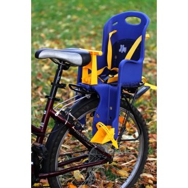 Фото Детское велокресло на багажник до 7лет/22кг синее 5-259835