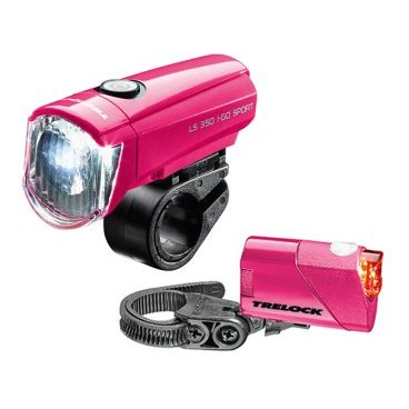 Комплект фонарей TRELOCK, LS 350 I-GO® SPORT / LS 710 REEGO KOMBISET, розовый, NTR03266