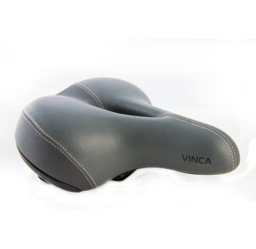 Фото Седло велосипедное Vinca Sport, комфортное, 238х205мм, серое, VS 8015 Mercury