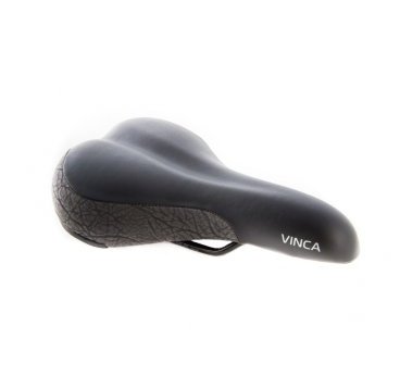 Седло велосипедное Vinca Sport, комфортное, 258х175мм, черное-серое, VS 6032 Black/Grey