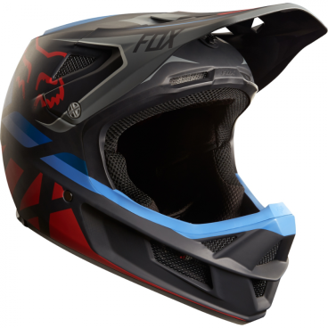Велошлем Fox Rampage Pro Carbon Seca Helmet, черно-серо-красный, 19076-096