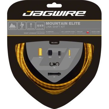 Фото Набор рубашек и тросиков переключения Jagwire Road Elite Link Shift Kit, золотой, RCK552