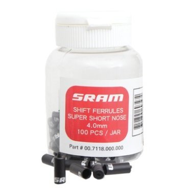 Наконечник рубашки для переключения SRAM 4mm Super-Short Nose черные, 100 штук  00.7118.000.000