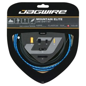 Набор рубашек и тросиков переключения Jagwire MTB Elite Link Shift, синий, MCK554