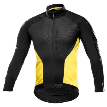 Фото Куртка велосипедная MAVIC Cosmic Elite Thermo Jacket, черная-желтая, 2018, 398079