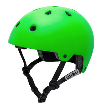 Фото Шлем велосипедный KALI BMX/FREESTYLE MAHA Mat Hi Viz Grn, ярко-зеленый матовый 2019, 02-191275