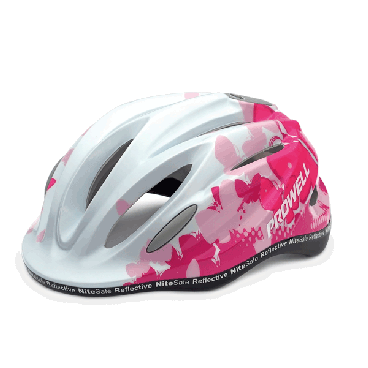 Фото Велошлем детский PROWELL K-800 Spark, серия-KID PRO, бело-розовый, индивидуальная упаковка