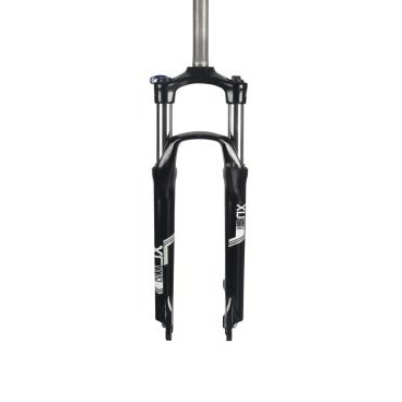 Фото Вилка велосипедная Suntour XCM P, 26",  шток 28,6мм стальной, ход 100, чёрный глянцевый, XCM P 26"