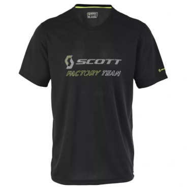 Велофутболка Scott Factory Team, короткий рукав, black/lime green(черный/зеленый лайм), 2016, 234681