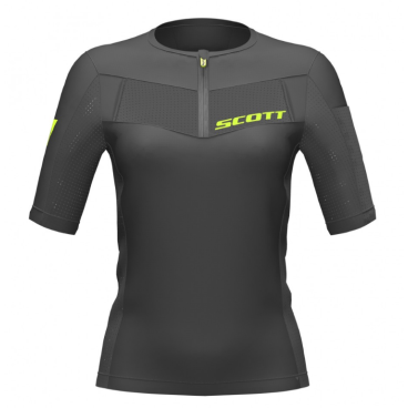 Футболка велосипедная женская SCOTT RC Tech Run, короткий рукав, black/yellow, 2019, 270176-1040