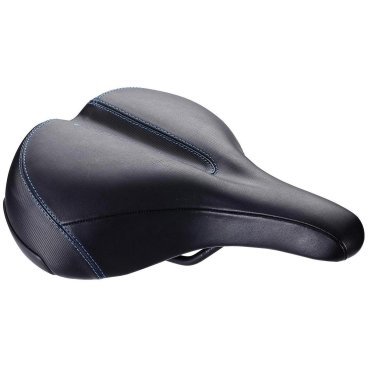 Седло велосипедное BBB 2019 saddle ComfortPlus relaxed Leather, memory foam, CrMo rails 210 x 270mm, черный, BSD-103