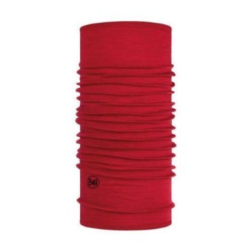 Велобандана Buff Midweght Merino Wool Solid Red Hat Shale Grey Multi Stripes, 113023.425.10.00