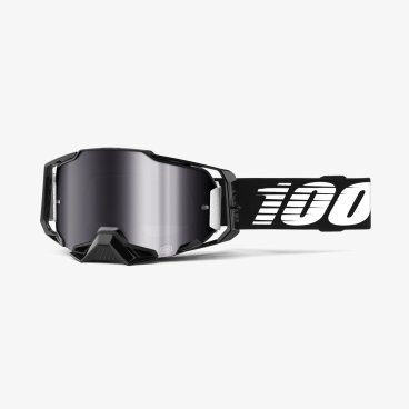 Маска велосипедная 100% Armega, Black / Silver Flash Mirror Lens, 50710-001-02