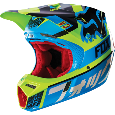 Велошлем Fox V3 Divizion Helmet, Blue/Yellow, 14987-026