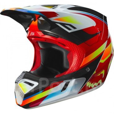 Велошлем Fox V3 Motif Helmet, Red/Yellow, 21768-080