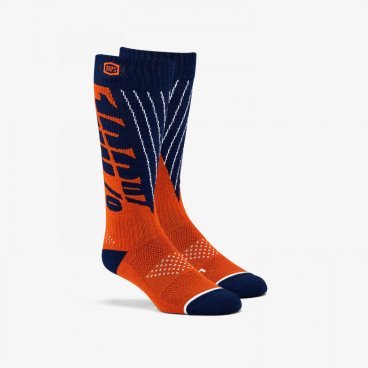 Фото Велоноски 100% Torque Comfort Moto Socks, сине-оранжевый, 2019, 24007-214-17