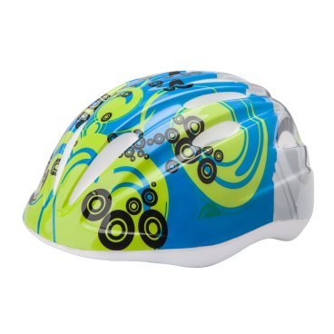 Фото Шлем велосипедный детский Stels HB6-3, серо-сине-салатовый