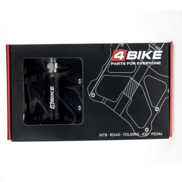 Педали велосипедные 4BIKE K309, материал CNC алюминий, размер платформы 118х98х21 мм, черный, ARV-K309BLK