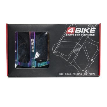 Педали велосипедные 4BIKE K311S-OIL, материал CNC алюминий, размер платформы 116х98х16,5 мм, Oil Slick, ARV-K311S-OIL