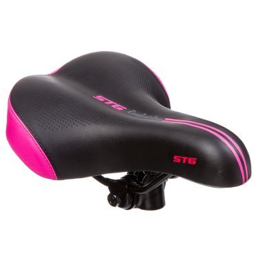 Фото Седло велосипедное STG AZ-5588-02, женское подростковое, 26x19x10, черный с розовым, Х89950