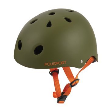 Шлем велосипедный подростковый Polisport Urban radical tag, green matte/orange, PLS8741100003