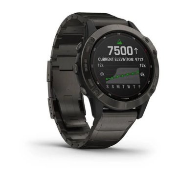 Смарт-часы Garmin Fenix 6 Pro Solar, Carbon Gray DLC with DLC Titanium Band, 010-02410-23