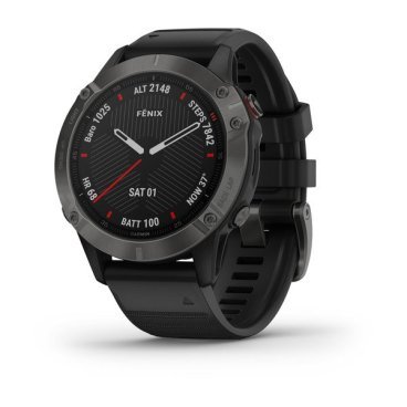 Фото Смарт-часы Garmin fenix 6 Sapphire, GPS, Watch,EMEA, Gray w/Black Band, 010-02158-11
