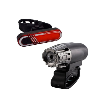 Фото Комплект фонарей Briviga USB Bike Light Set, передняя фара и задний габарит, EBL-2256A + EBL-040