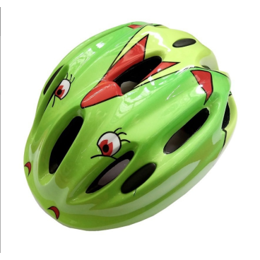 Фото Шлем велосипедный, детский, 10 отверстий, зеленый