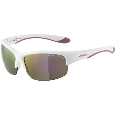 Очки велосипедные Alpina Flexxy Youth HR, солнцезащитные, детские, White Matt-Purple/Pink Mirror, A86523_10