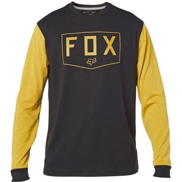 Футболка Fox Shield LS Tech, черно-желтый, 24120-019
