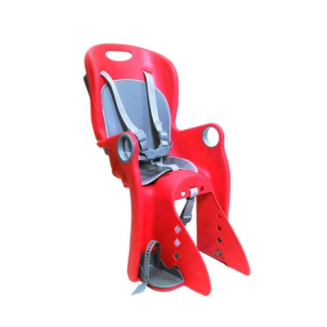 Фото Велокресло детское, заднее, пластик, нагрузка до 22 кг, крепеж  за подседельную трубу 28-40 мм, красный, BQ-9-1 (red)