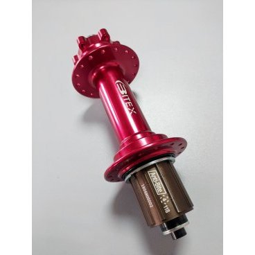 Втулка велосипедная Bitex, задняя, для фэтбайка, барабан Shimano алюминий, QR, 190 мм, красный, FB-MTR-M10-190Red_ShimAL