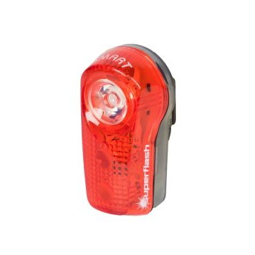 Фото Фонарь велосипедный задний SMART, 3 диода, 2 функции, красный, с батареями, 5-221510