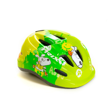 Фото Шлем велосипедный TRIX, детский, кросс-кантри, 9 отверстий, зеленый, "dog"