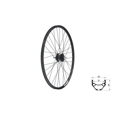 Колесо велосипедное KLS DRAFT Dynamo DSC, переднее, 27,5", под дисковый тормоз, динимо-втулка, чёрный