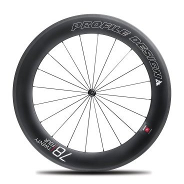Колесо велосипедное Profile Design Wheel 78 Twenty Four Tubular Front, переднее, 700С, Black w/White Logos, W7824TUBF1