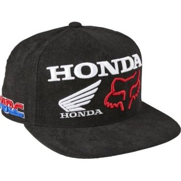 Бейсболка велосипедная Fox Honda HRC Snapback Hat, черный, 28343-001-OS