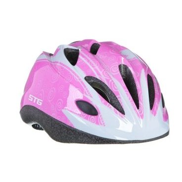 Шлем велосипедный STG HB6-5-D, детский, розовый/белый ( в цветочек)