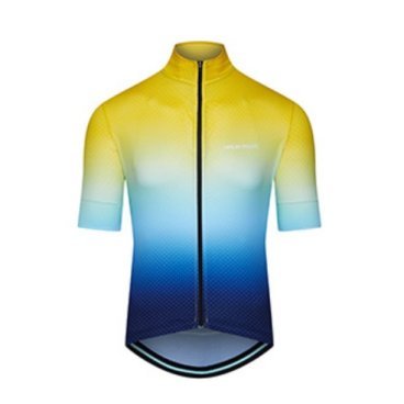 Фото Велоджерси Café Du Cycliste Fleurette shaded, короткий рукав, жёлто-синий, 3700955340196