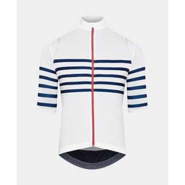 Фото Велоджерси Café Du Cycliste Mona, короткий рукав, белый с синей полоской, 3700955344057