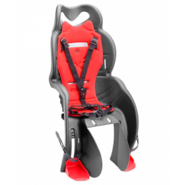Фото Велокресло STELS, детское, на багажник, темно-красное с накладкой-металлик, HTP 155 Sanbas red/metall