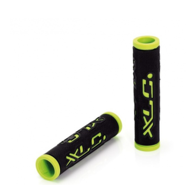 Грипсы велосипедные XLC Bar Grips Dual Colour, 125 мм, black/green, 2501583502