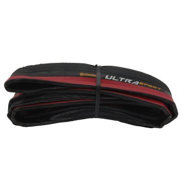 Покрышка велосипедная Continental Ultra Sport III, 23-622, 700 x 23C, складная, PureGrip Compound, черно-красный, 150454