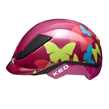 Фото Шлем велосипедный KED Pina, детский, Butterfly Bordeaux, 2021