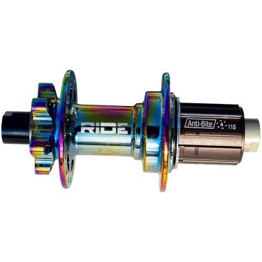 Фото Втулка велосипедная RIDE Boost, задняя, под кассету, 32h, 12x148, Anti Bite Oil Slick, BX211ROIL