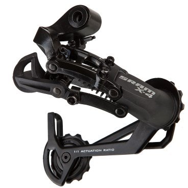 Фото Переключатель для велосипеда SRAM X4, задний, длинная лапка, 7-9 скоростей, 1:1 SHIFTER, чёрный, ZSR22356