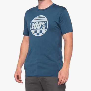 Велофутболка 100% Sector Tee-Shirt Slate, синий, 2019, 32108-182-12